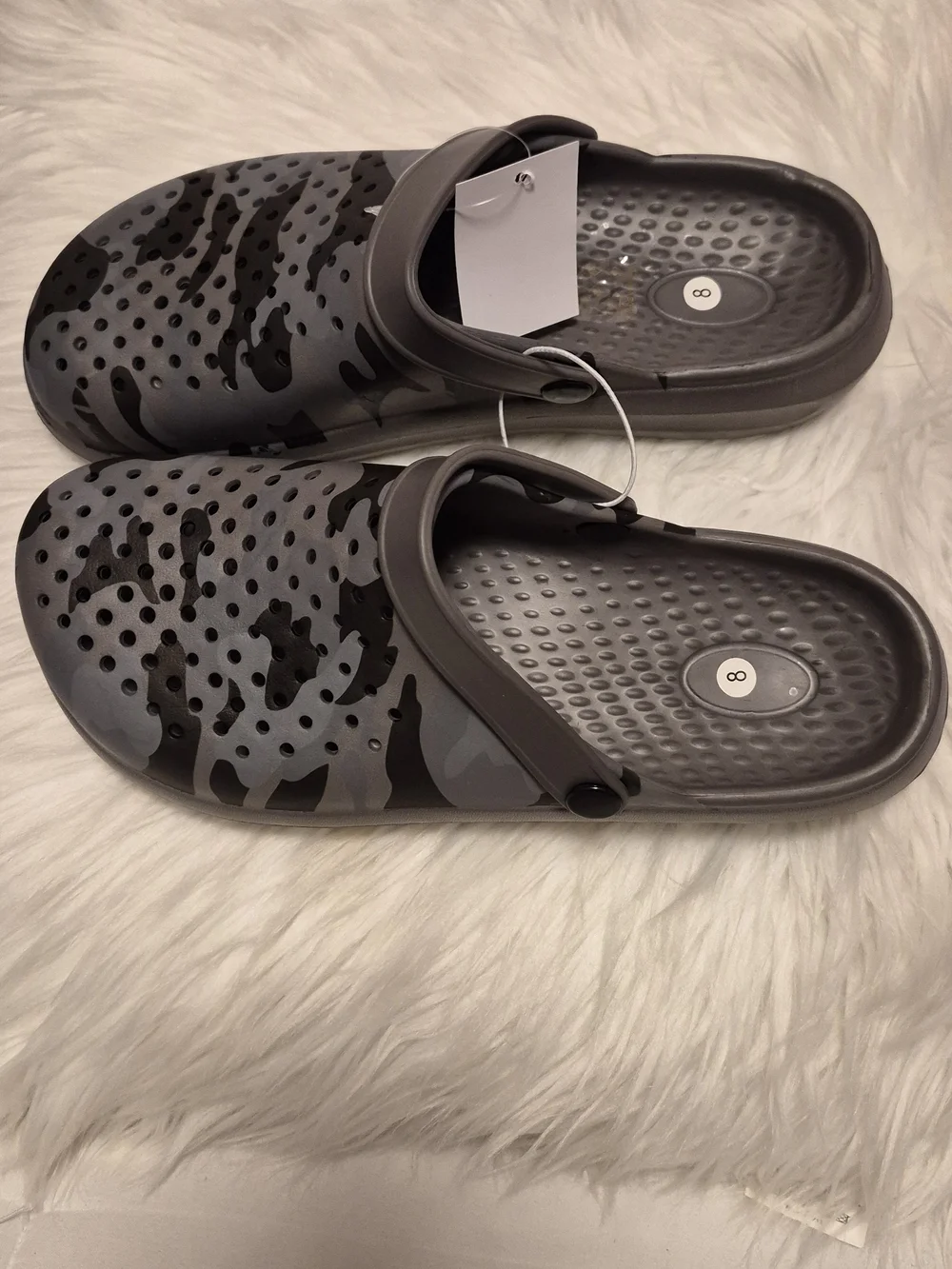 Men's Gray Camo Comfort Sandals - Slip-On Flip Clog